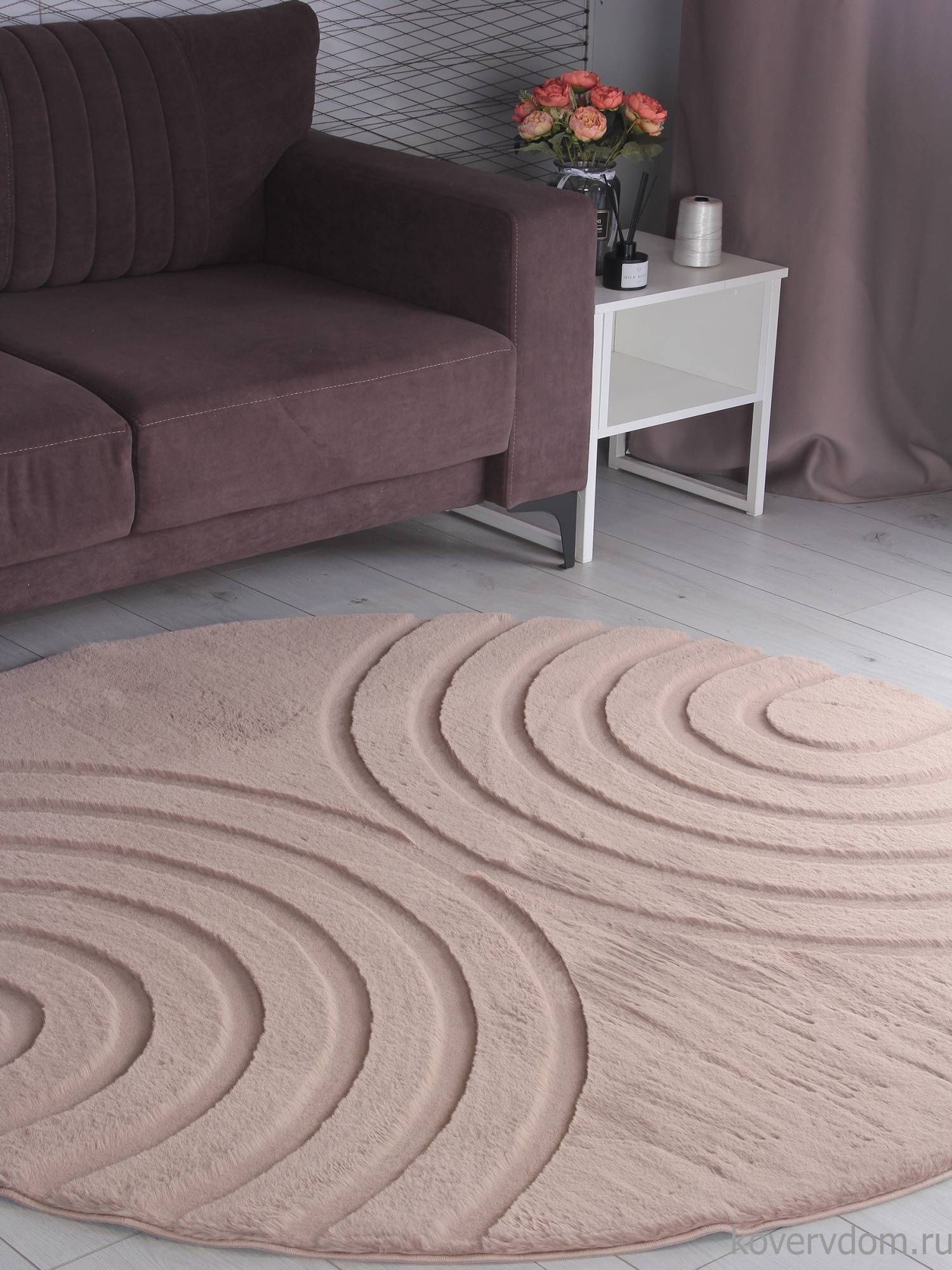 Ковер RABBIT CARVING PX4005 BROWN / BROWN Круг