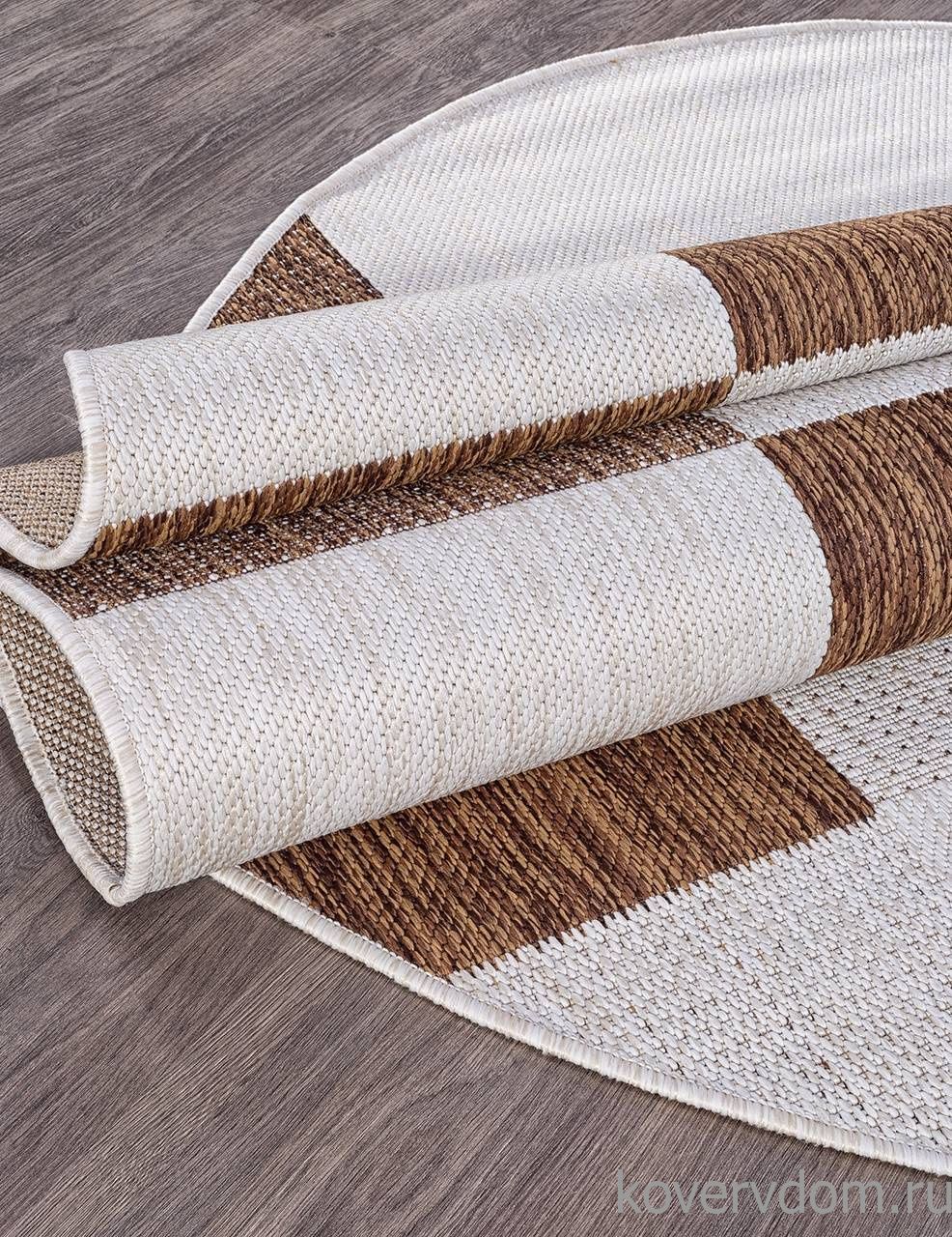 Ковер циновка VEGAS S005 CREAM-BROWN Овал