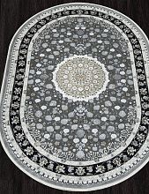 Пушистый ковер MIRAY O1467 090 BLACK Овал