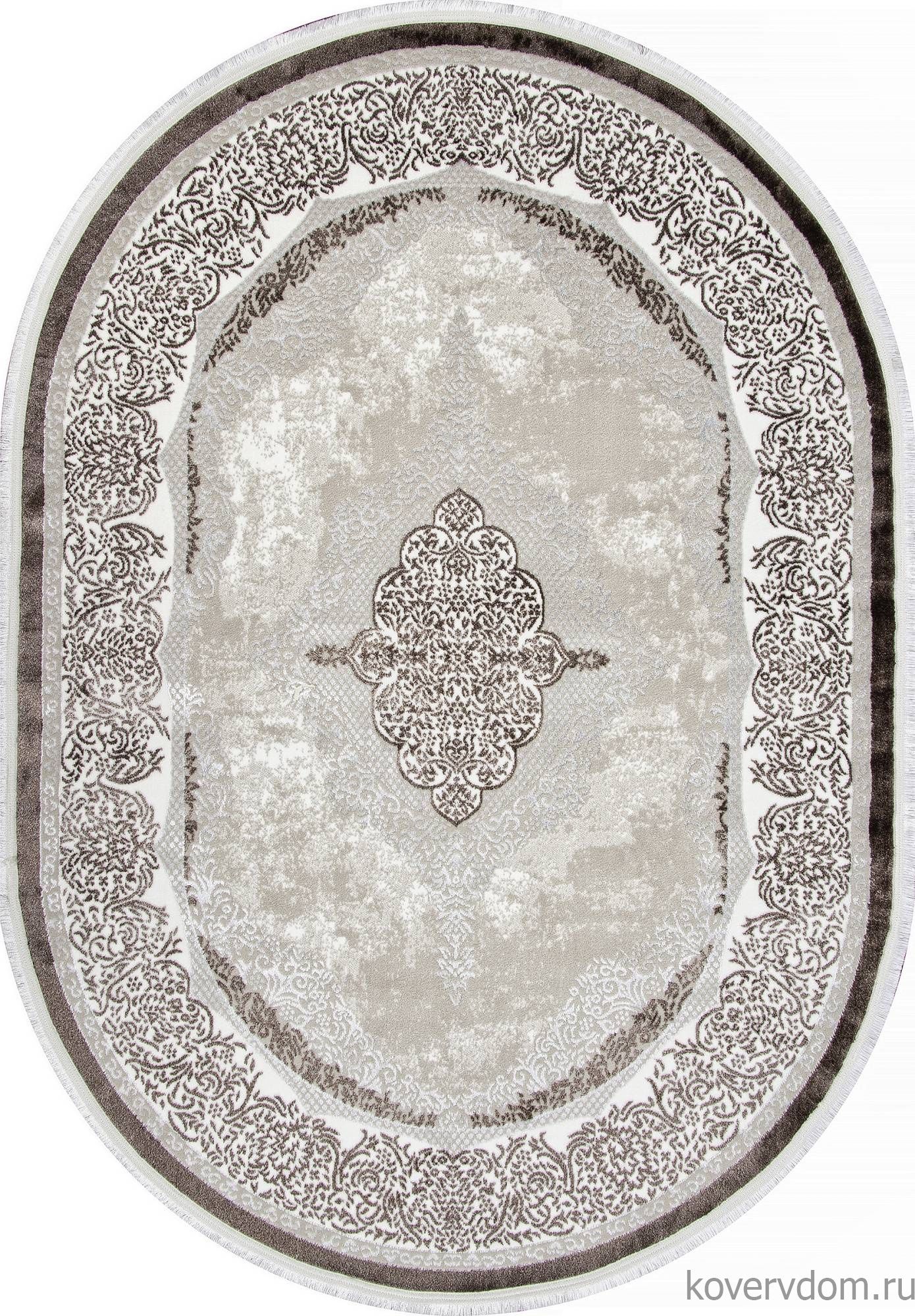 Ковер ALFANI Q009A BROWN FDY/CREAM SHRINK Овал