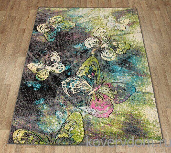 Ковер детский Бабочки FUNKY TOP FRU graphite