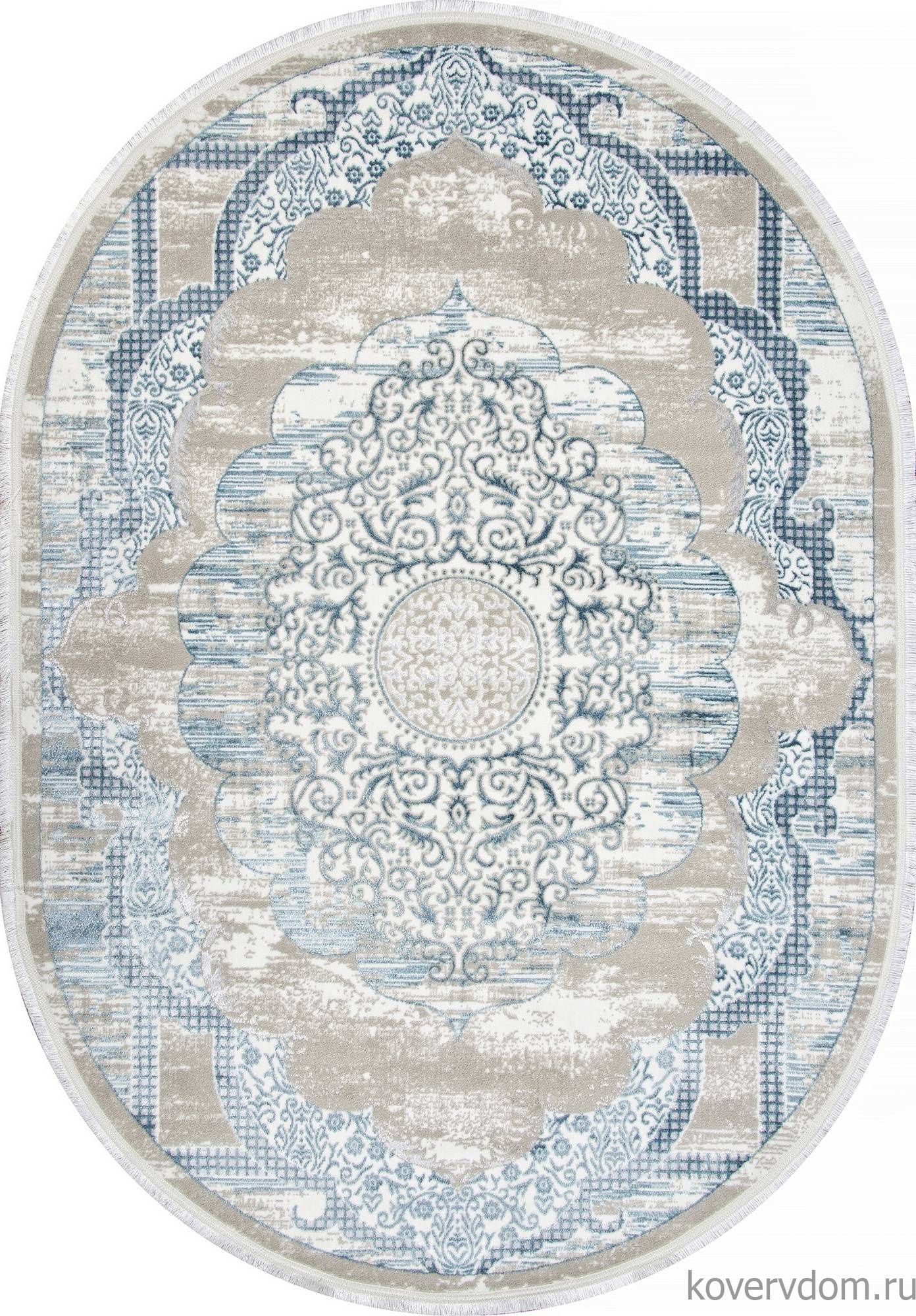 Ковер ALFANI Q018A BLUE FDY / CREAM SHRINK Овал